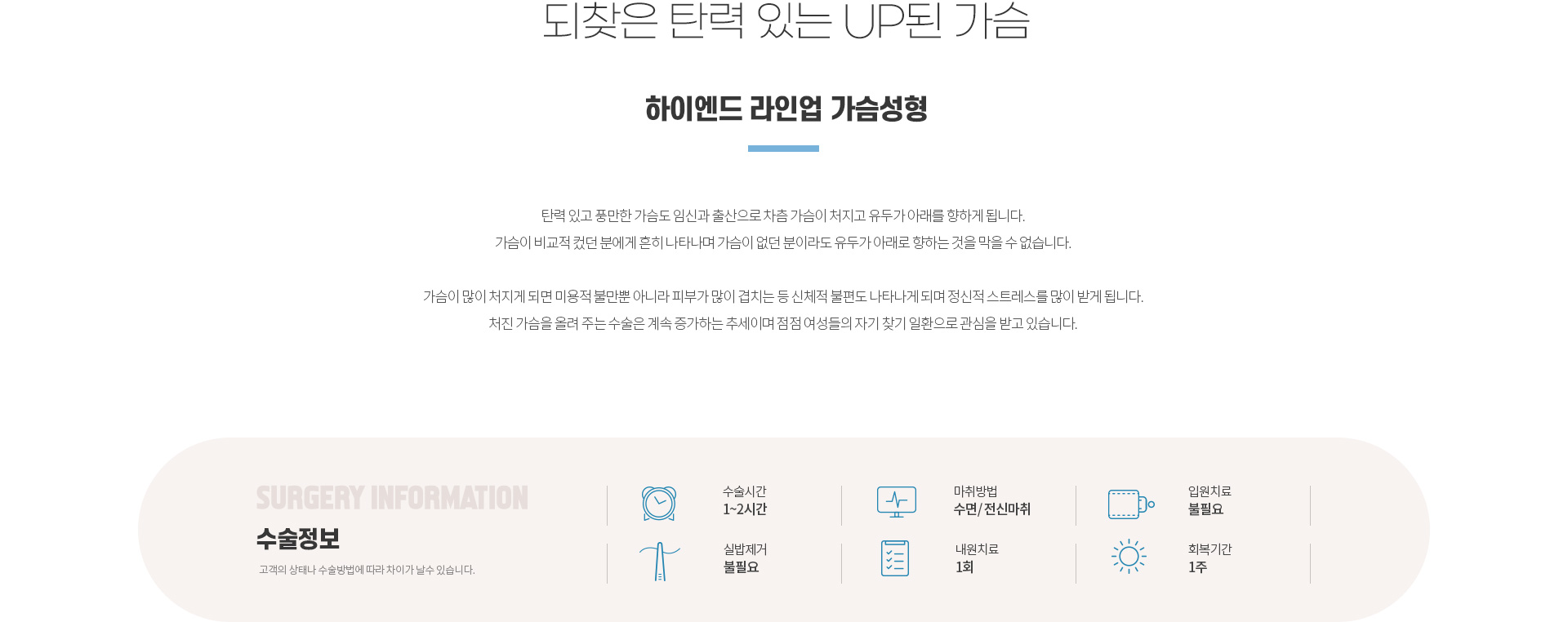 하이엔드 가슴성형 라인업 가슴성형 
