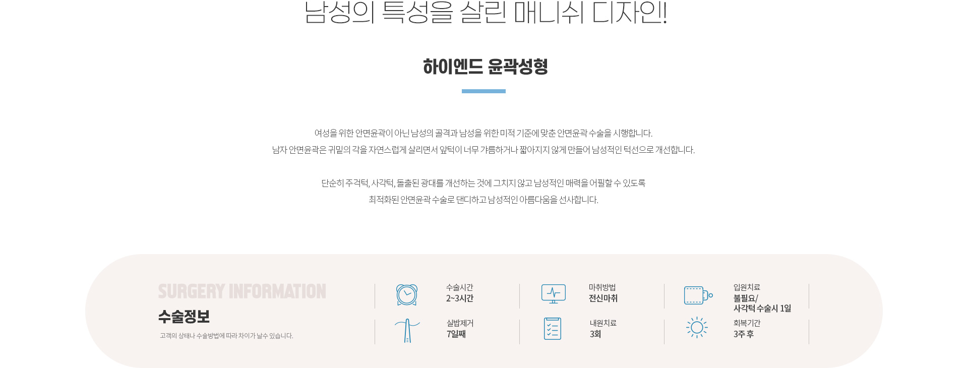 하이엔드 남자성형 윤곽성형